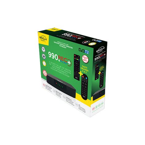 Digiquest DGQ990 HD Plus - Decoder Digitale Terrestre DVB-T2 Full HD REC con display e doppio telecomando di cui uno con tasti grandi 2 in 1 Funzione di registrazione Facile da utilizzare (1/4)