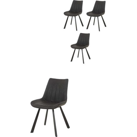 Chaise de salle à manger moderne en PU gris (lot de 4) Helley (1/5)