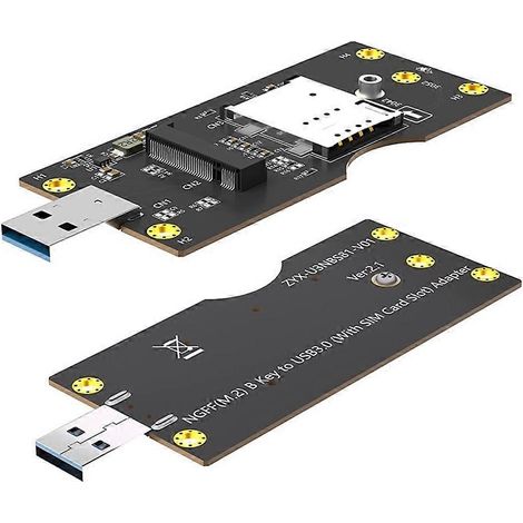 NGFF (M.2) auf USB 3.0 Adapter mit 8-poligem SIM-Kartensteckplatz, kompatibel mit NGFF (M.2) Typ 3042/3052 (Key B) 3G/4G/5G Modulen. (1/5)