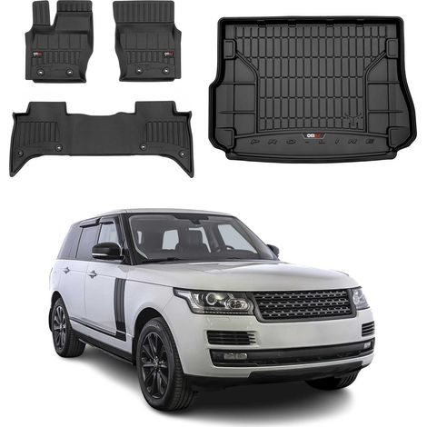 OMAC Kit Tapis de Sol et Coffre Compatible avec Land Rover Range Rover 2012-2022 TPE Noir (1/5)