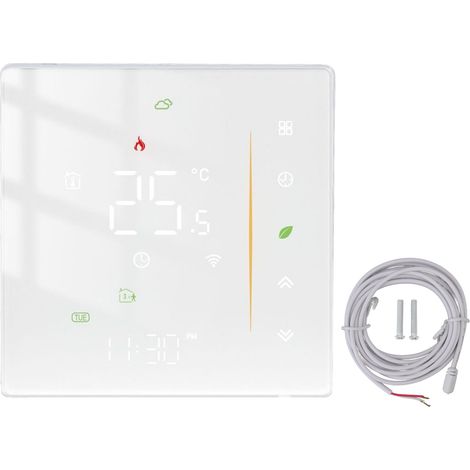 Thermostat WiFi Intelligent Programmable pour Contrôle Température Ambiance avec Tuya, 95‑240V Blanc (1/5)