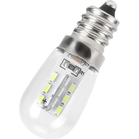 Lot de 10 ampoules LED frigo E12 1.5W 230V AC rechange pour lampe machine à coudre domestique blanc (1/5)