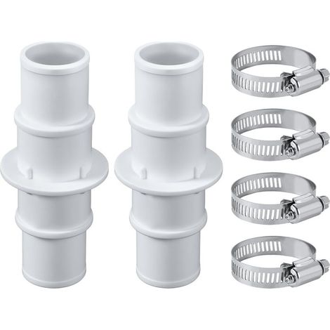 2pcs Connecteur de Tuyau de Piscine, avec 4 Acier Inoxydable Colliers de Serrage 32mm ou 38mm Adaptateur de Tuyau Piscine pour Aspirateur de Piscine Nettoyeurs Tuyaux de Pompe à Filtre (1/5)