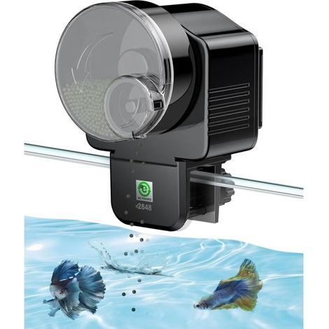 Automatic Aquarium Feeder, Automatic Vacation Timer for Aquarium, 60ml Adjustable Fish Food Dispenser, Battery Operated (Batteries Not Included) (1/5)