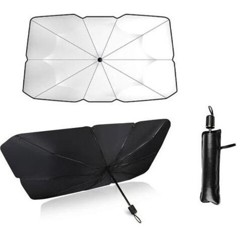 Pr Pare-soleil pour auto, pare-brise, intérieur, parasol de voiture pliable, bloque 99,9 % des rayons UV pour voiture, SUV, camion, poids lourd (140 x 79 cm) (1/5)