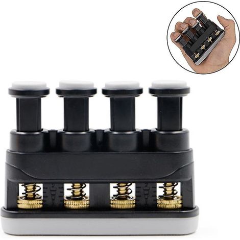 4 boutons réglables pour guitaristes, musiciens, athlètes, grimpeurs et kinésithérapeutes. Exemples d'exercices inclus. Orange. (1/5)