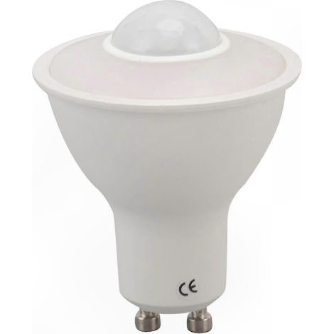 Ampoule LED GU10 5W 500LM 3000K Blanc Chaud, Détecteur de Mouvement Intégré, 100-240V, Remplacement pour Plafonnier et Couloir, Éclairage Économique (1/5)