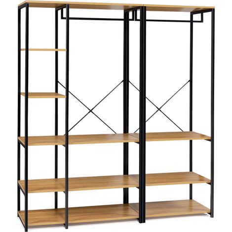 Modularer begehbarer Kleiderschrank XXL B. 150 cm DETROIT Industriedesign (1/5)