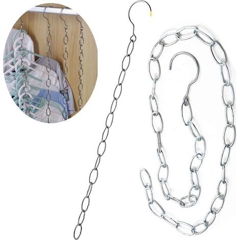 4 Pcs Cintres Gain de Place,50CMx2 pièces+120CMx2 pièces Cintre Magique Cintre Rangement et Organisation Magic Cintre Rangement,Manteaux et Pantalons à L’Horizontale ou à La Verticale dans L’Armoire-F (1/4)