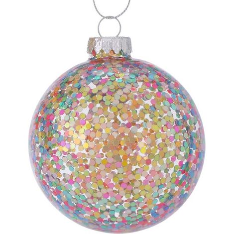 Kugel mit buntem Glitter Ø 8 cm - Glas