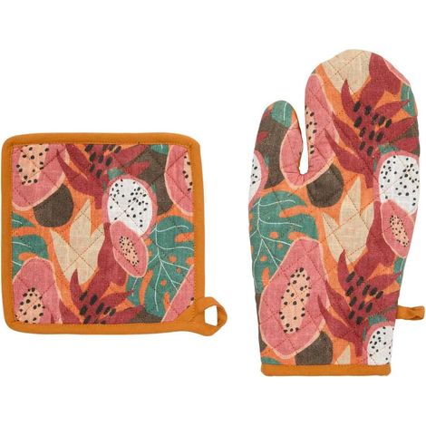 Gant & Manique de Cuisine "Tropical" 32cm Multicolore (1/3)