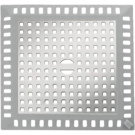 Shower hair filter 12.3x12.3cm, stainless steel, for bathtub and kitchen, effective hair collection (1/5)