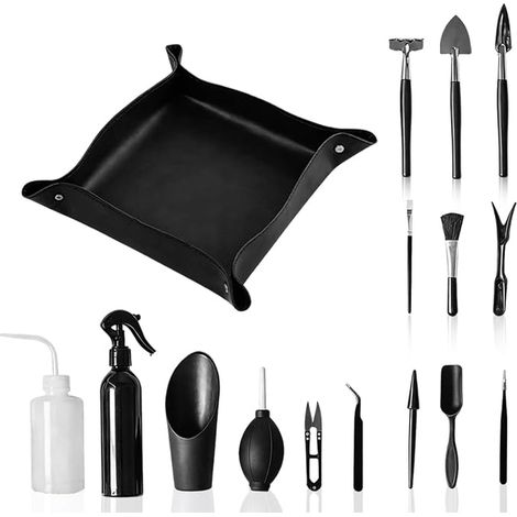 Bonsai Tools Set Bonsai Tools Set Potting Mat Seedling Elevator Plant Accessories Mini Garden Tool Kit Succulent Houseplants Potting (1/4)
