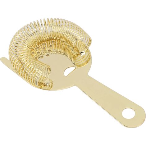 Cocktailsieb aus Edelstahl mit Drahtfeder und Eisfilter – Vielseitiges Barwerkzeug für Barkeeper – Gold (1/5)