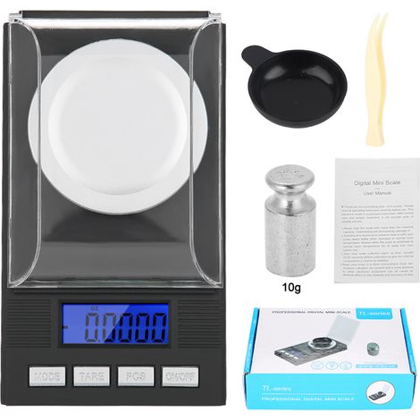Balance de Poche Précise 0,001g avec Affichage LED Numérique, Mini Portable pour Bijoux (10g) (1/5)