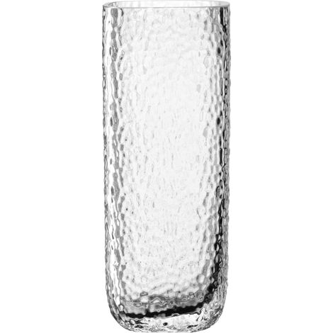Vase en Verre avec Surface structurée, Design Moderne associé à l'élégance, Vase Transparent, idéal pour Les Bouquets, Hauteur 26,5 cm, Transparent (1/5)