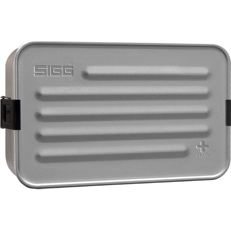 SIGG Metal Box Plus L Alu — boîte alimentaire grise avec assiette silicone micro-ondes