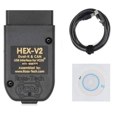 Câble de diagnostic OBD2 HEX V2 VCDS 25.3 pour VW/AUDI/Skoda/Seat – USB, compatible lecteur automatique (1/4)