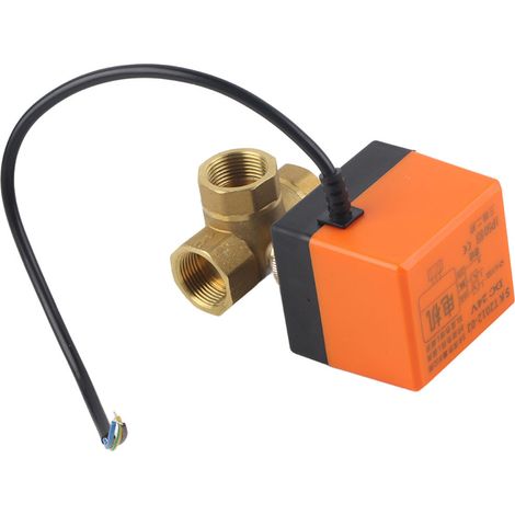 Électrovanne à bille motorisée 3 voies en laiton DN20 G3/4 pour climatiseur DC24V (1/5)