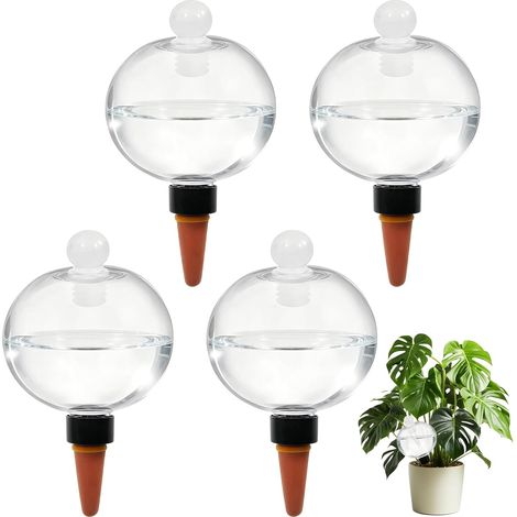 Lot de 4 boules d irrigation 500 ml distributeur d eau pour d bouchon irrigation automatique intérieures transparentes d balcon (1/5)