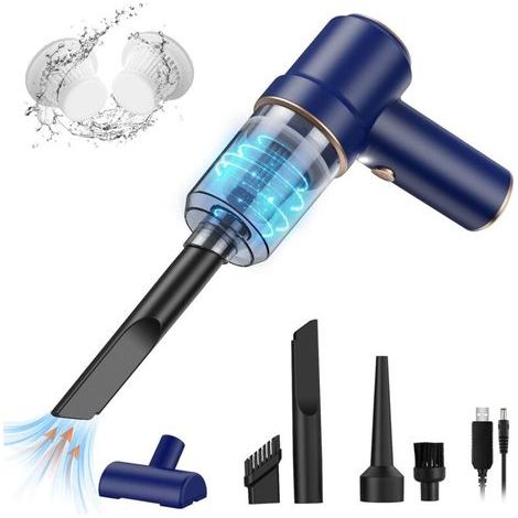 Aspirateur à Main sans Fil, Aspirateur de Voiture, Mini Aspirateur à Main, Aspiration Puissante, Rechargeable 2 en 1 Succion Légère pour Nettoyage d'animaux Poils Voiture Maison (1/5)