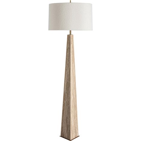 Lampe sur pied art déco en marbre beige finition marbrée élégante - Beige marbré élégant (1/5)