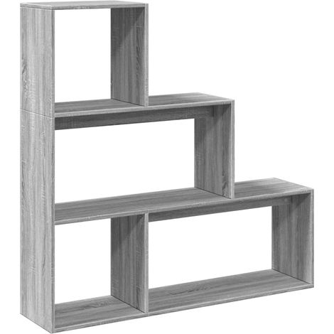 Maison Exclusive - Raumteiler-Bücherregal 3 Stufen Grau Sonoma 12
