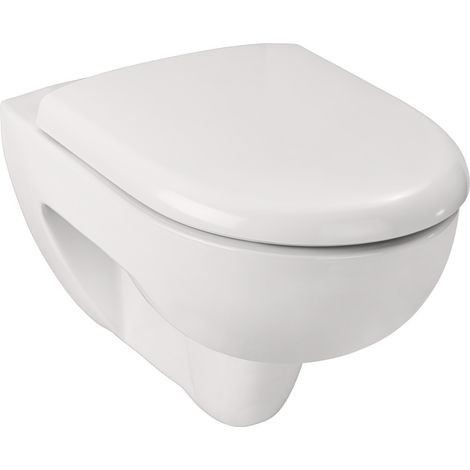 WENKO WC-Sitz Exclusive Nr. 2, aus antibakteriellem Duroplast, mit Absenkautomatik, Weiß, Duroplast weiß , Edelstahl rostfrei silber matt (1/5)