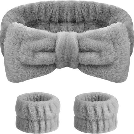 de Spa Facial, 3 Pièces Set de Bandeau et Bracelets de Lavage de Visage (1/5)