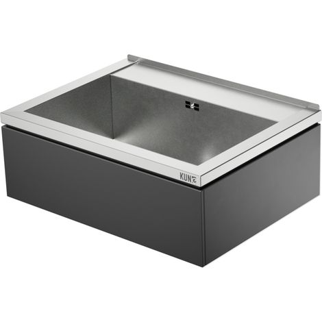 NOVUM 60 schwarz Edelstahl Ausgussbecken (1/4)