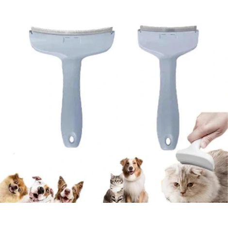 Peigne à dents en V pour l'épilation des poils d'animaux, outil d'épilation, peigne pour animaux à dents en forme de V, vert petit bleu grand, SEB (1/5)