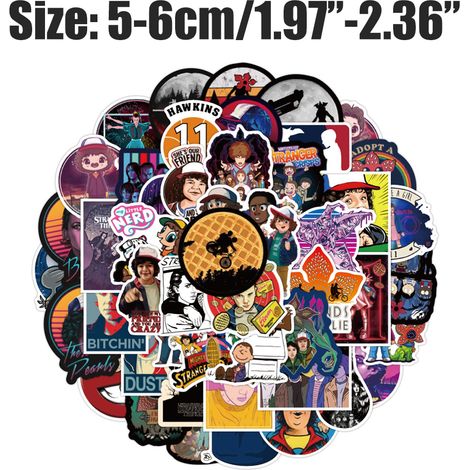 50 ou 100 autocollants décoratifs pour ordinateur portable, téléphone, gourde, casque, bagages, skateboard et guitare. (1/5)