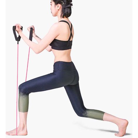 Élastique d'entraînement rouge pour yoga, pilates et musculation - Bande élastique résistante en caoutchouc