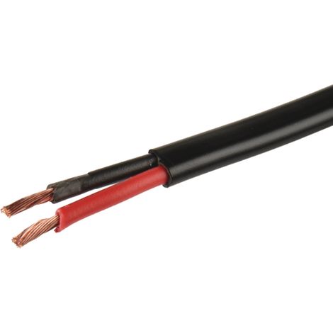 Câble noir, faisceau électrique en PVC, section 2 x 1,5 mm², longueur 5 m, type FLYY