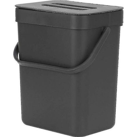 Wall Mounted Plastic Trash Bin with Cover Kitchen Recycling(Black) (1/5)