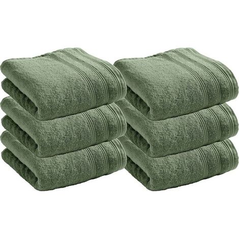 Serviette de toilette - COTON PUR - Spa Romarin - 50 x 100 cm - 400 g/m² - Lot de 6 (1/4)