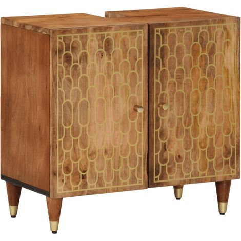 Armoire lavabo de salle de bain bois massif de manguier