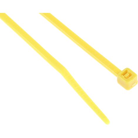 Serre-câble RS PRO Jaune en Nylon 66, 165mm x 2,5 mm ( Prix pour Sachet de 100 )