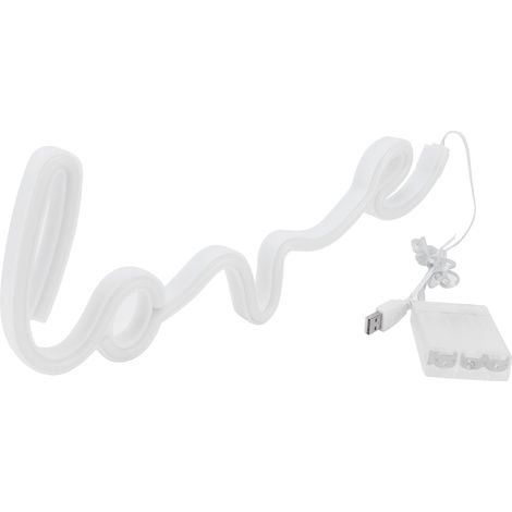 Enseignes lumineuses néon « Lettres d'amour » - Lumière LED décorative colorée pour décoration de fête - Alimentation USB/piles