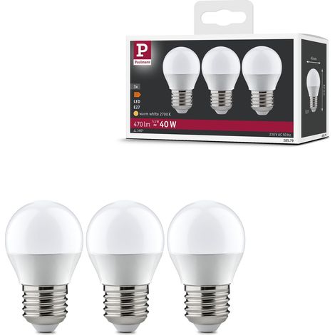 Lampe LED sphérique 3x5,5 watts ampoule Opale poire éclairage 2700 K E27 (1/5)