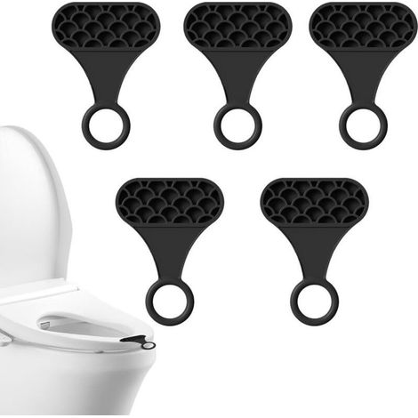 Poignées de siège de toilette avec outils de levage intégrés, lot de 5 (1/5)