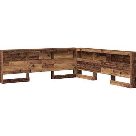 Maison Exclusive - Aufbewahrungskopfteil mit Regal Altholz 200 cm