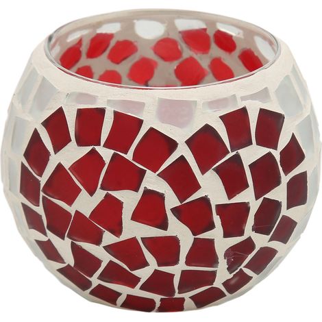 Porte-bougie en verre soufflé à motif cœur, artisanat détaillé pour décoration de restaurant et bar (1/5)