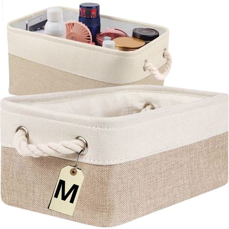 Organizador PARA almacenamiento cesta boho contenedor de ropa juguetes baño M (1/5)