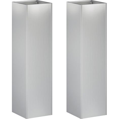 Maison Exclusive - Cache-pot de jardin 2 pc Argenté 20 x 20 x 75 cm (1/5)