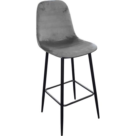 Chaise de bar en velours avec pieds en métal INOUI (1/6)