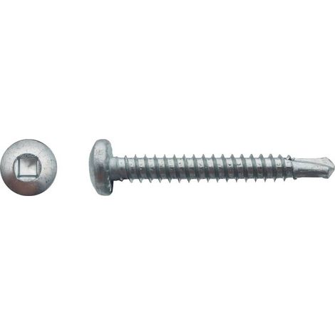 500 Vis Autoperceuses Tête Cylindrique Carrée 3.5 x 12.7 mm - DIN 7504 M - Zingué blanc - D-Work