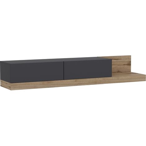 Mobile TV in legno "Majör" - 180 x 37 x 30 cm - Grigio antracite