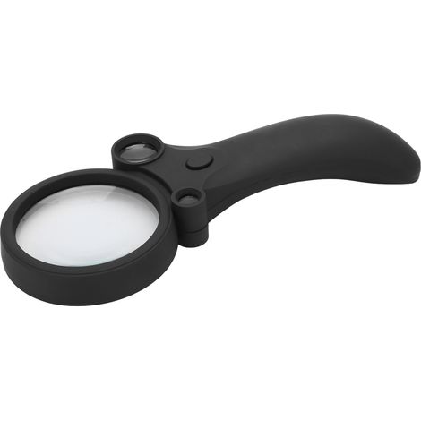 Lunette loupe ronde haute définition portable avec lumière LED et lampe UV, verre grossissant multifonction pour lecture, inspection et artisanat. (1/5)
