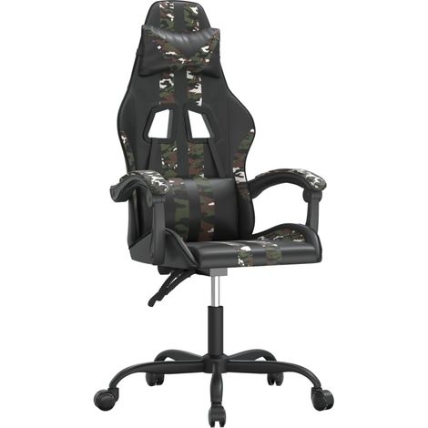 Maison Exclusive - Sedia da Gaming Nero e Mimetico in Similpelle